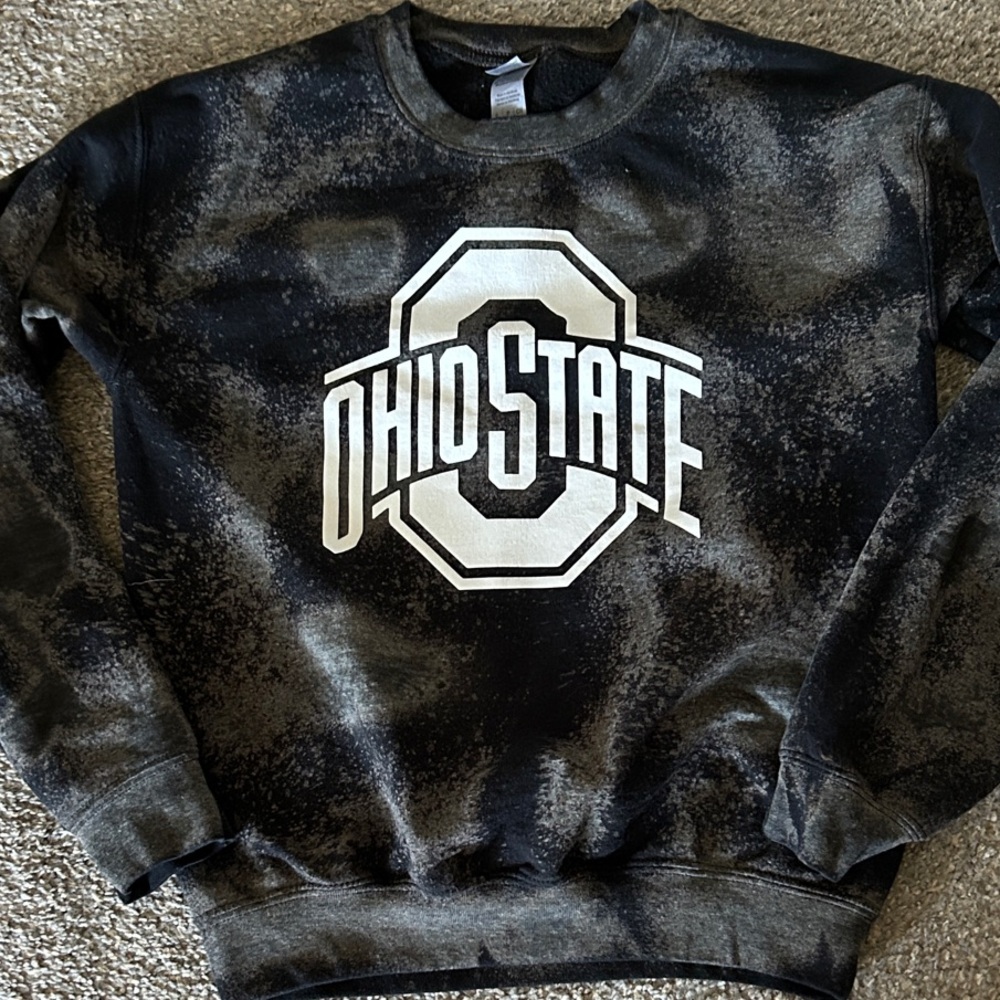 Ohio State Black Tie Dye Sweatshirt, Gildan Brand-Womens Small